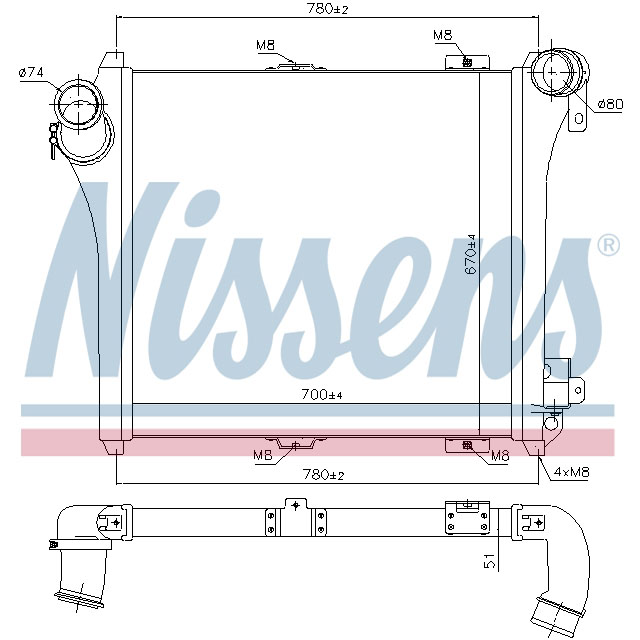 97075 NISSENS INTERCOOLER TO SUIT RENAULT