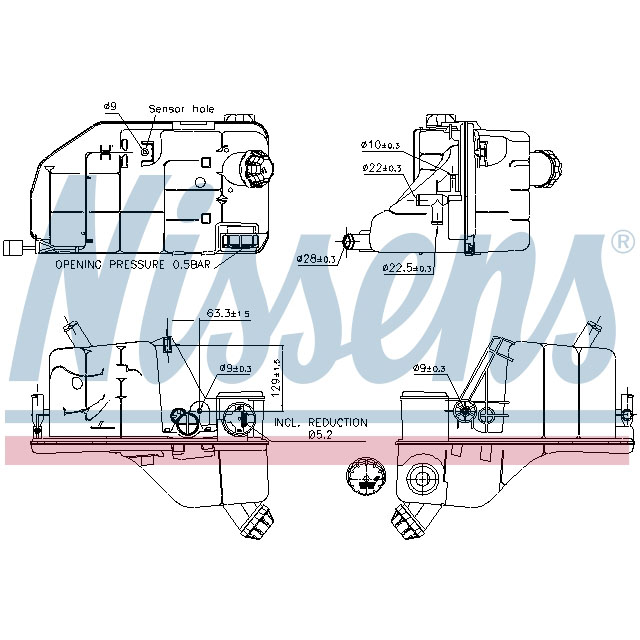 996033 NISSENS EXPANSION TANK TO SUIT MERCEDES