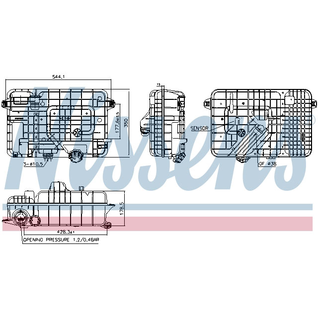 996054 NISSENS EXPANSION TANK TO SUIT MERCEDES