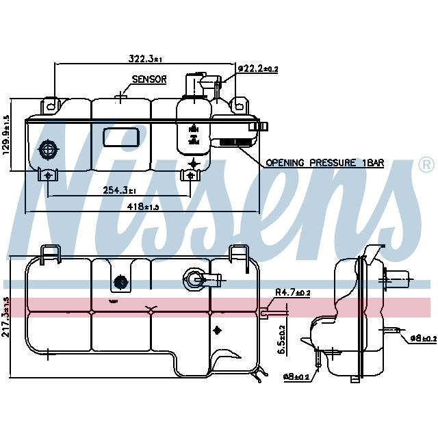 996072 NISSENS EXPANSION TANK TO SUIT IVECO