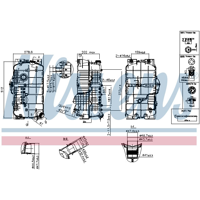 NISSENS EXPANSION TANK TO SUIT MAN