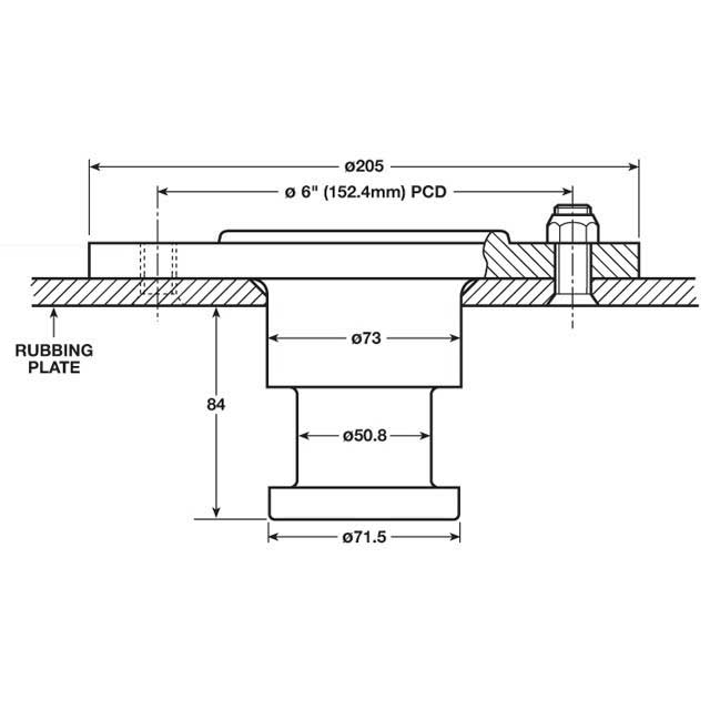 A0820 KING PIN BOLT ON TO SUIT 8MM RUBBING PLATE UCUK Truck, Trailer