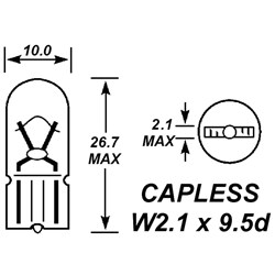 H1135 501 12V 5W CAPLESS BULB