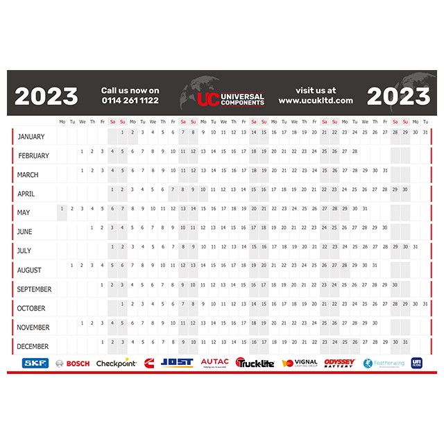 KLTZ0073 2023 UC WALL PLANNERS UCUK Truck, Trailer, Lorry, Van & LCV