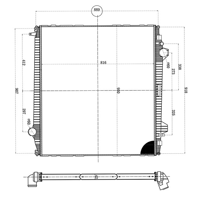 MNRD0030 RADIATOR CORE ONLY TO SUIT MAN TGS EURO 6 UCUK Truck