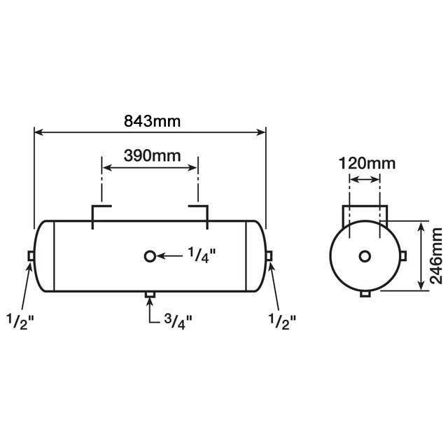 AIR TANK SIDE MOUNT 38LTR
