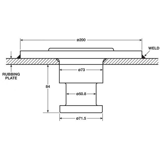 A0869 Weld On King Pin to suit 10mm Rubbing Plate