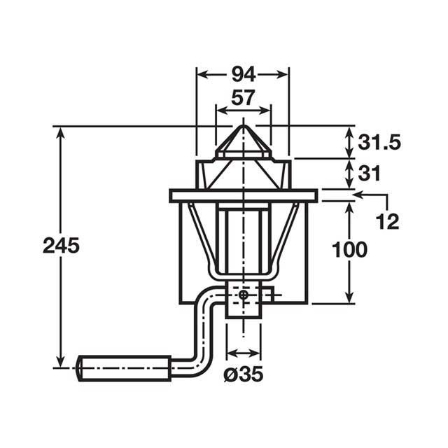 A0871 Twistlock Assembly - with Loose Round Bar Lever Handle