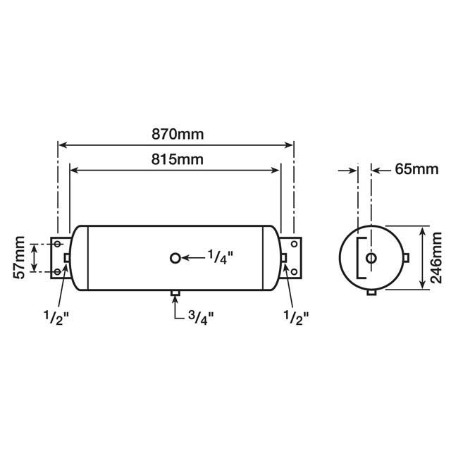 AIR TANK END MOUNT 38.5LTR