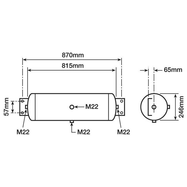 AIR TANK END-MNT 38LTR MET