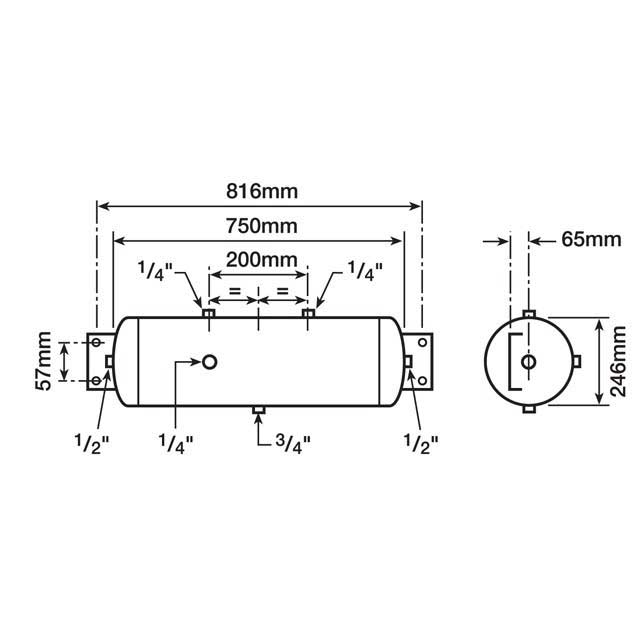 AIR RES END-MNT 38.5LT C/F TYP
