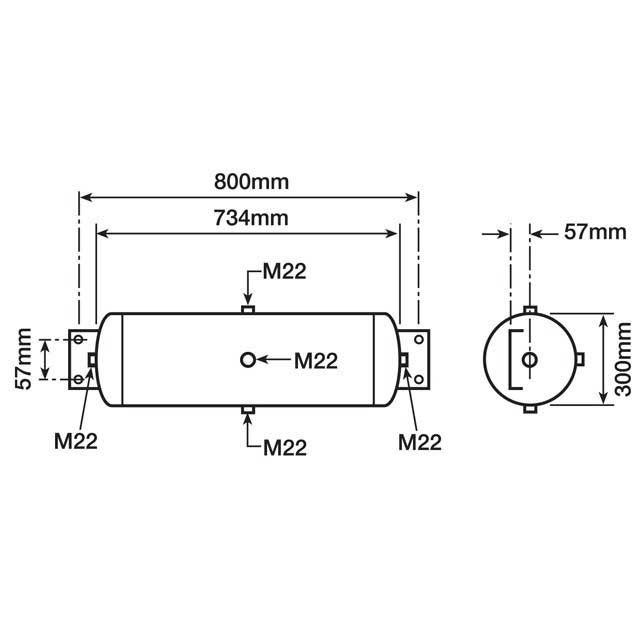 AIR TANK 50LTR METRIC END MT