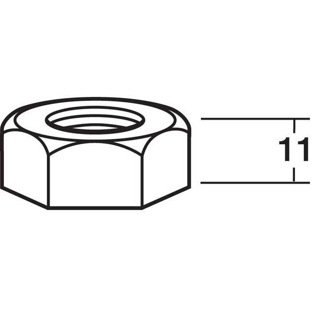 BACK NUT M22X1.5MM RH D=11MM AF=32MM