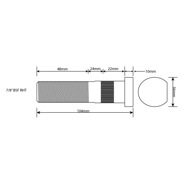 A1920 RH WHEEL BLT(7-8 BSF 94MM UH) REPL YORK