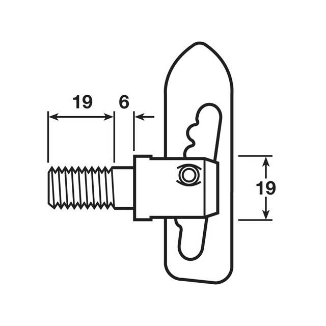 A2885 BOLT ON STAYFAST LATCH M12X1.75 X 25MM
