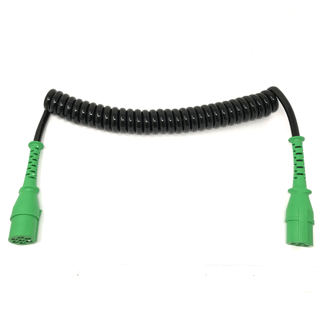 Toughflex Electrical Coil Black 3.0m WL 2 x S Type 24V green moulded plugs