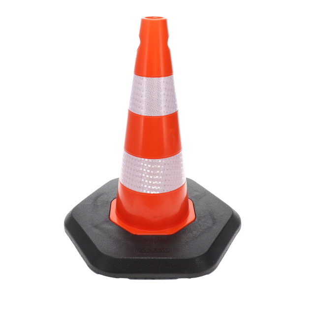 500MM ECOLIGHT TRAFFIC CONE - DOUBLE BAND - HEAVY BASE