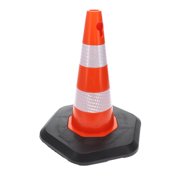 A9002 500MM ECOLIGHT TRAFFIC CONE - DOUBLE BAND - HEAVY BASE