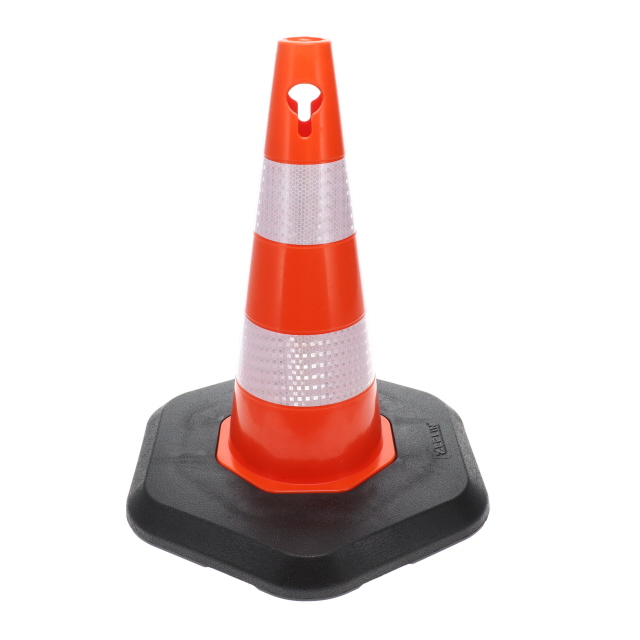A9002 500MM ECOLIGHT TRAFFIC CONE - DOUBLE BAND - HEAVY BASE
