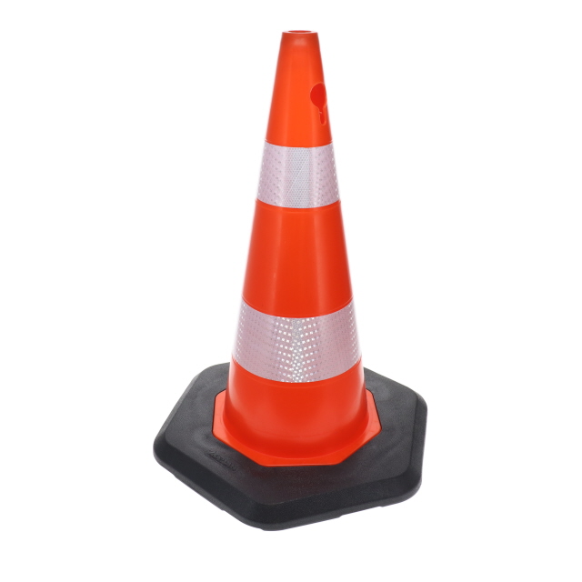 A9004 700MM ECOLIGHT TRAFFIC CONE - DOUBLE BAND - HEAVY BASE