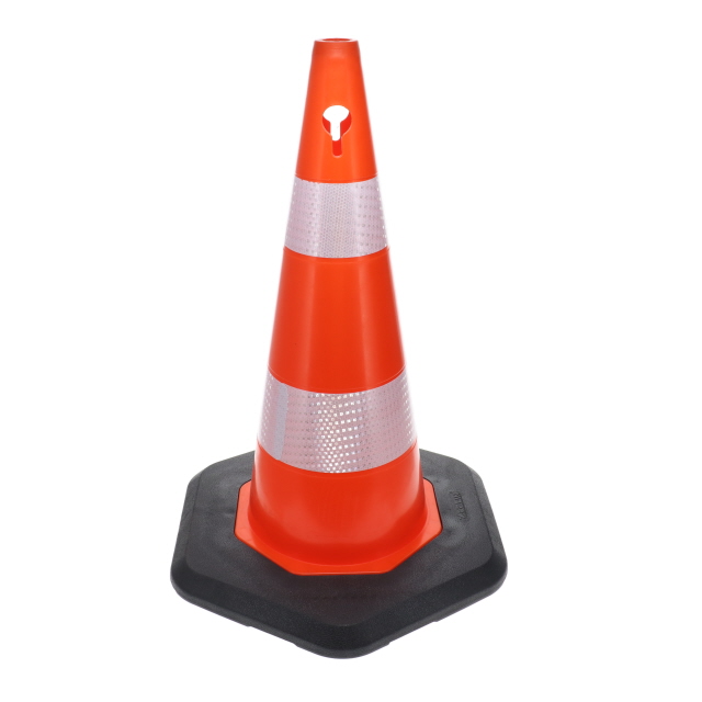 A9004 700MM ECOLIGHT TRAFFIC CONE - DOUBLE BAND - HEAVY BASE
