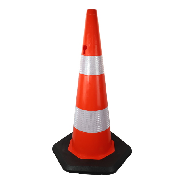 900MM PVC TRAFFIC CONE - DOUBLE BAND - HEAVY BASE