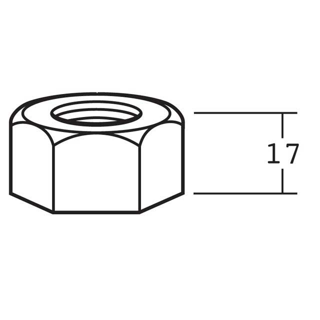 A9641 BACK NUT M22X2MM RH D=17MM AF=32MM