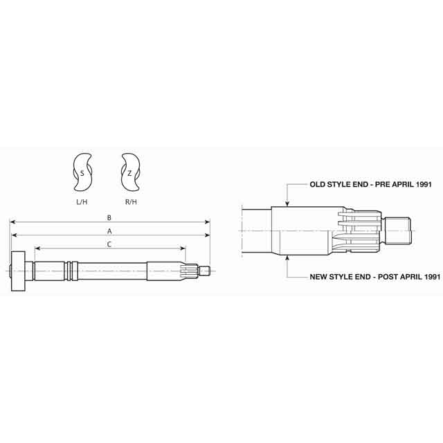 CAMSHAFT LH BPW O/A LENGTH 634MM