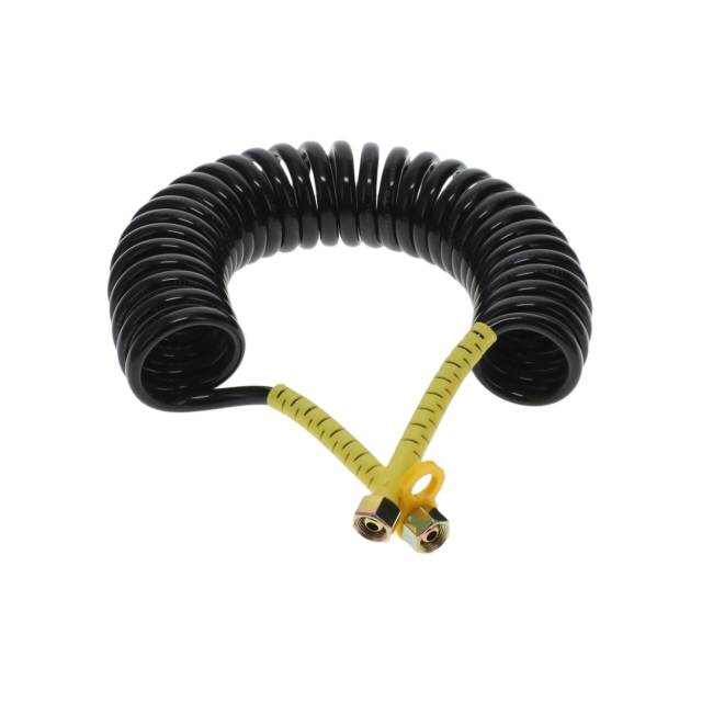 AC0004YT TUV Air Coil - 4m - Black with Yellow Tail 2x M18F Ends