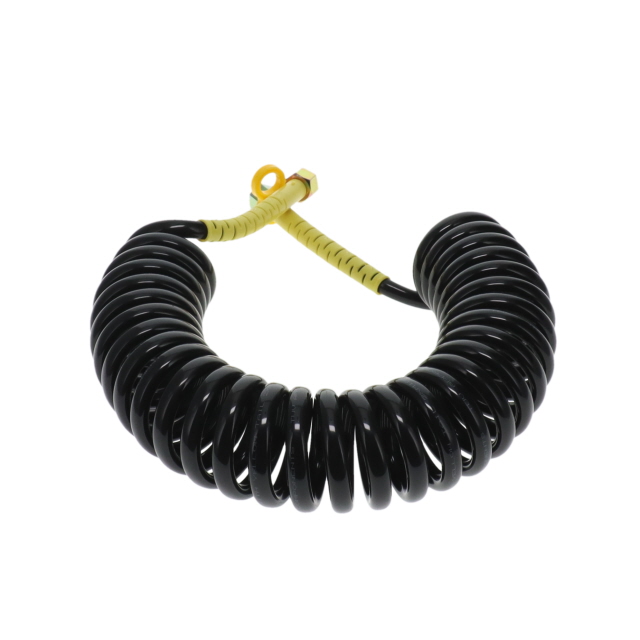 AC0004YT TUV Air Coil - 4m - Black with Yellow Tail 2x M18F Ends