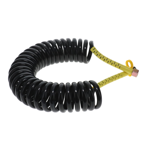 AC0004YT TUV Air Coil - 4m - Black with Yellow Tail 2x M18F Ends