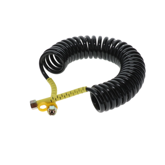 AC0004YU DIN Air Coil - 4m - Black with Yellow Tail 2x M18F Ends