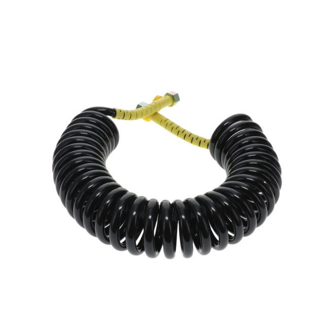 AC0004YU DIN Air Coil - 4m - Black with Yellow Tail 2x M18F Ends