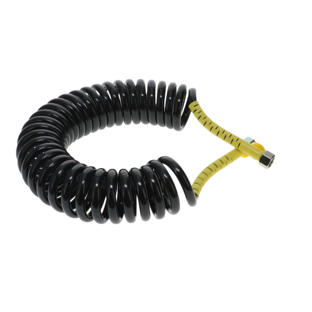 AC0004YU DIN Air Coil - 4m - Black with Yellow Tail 2x M18F Ends