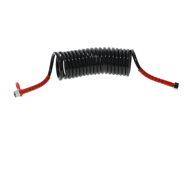 DIN Air Coil - 4m - Black with Red Tails - 2xM18F