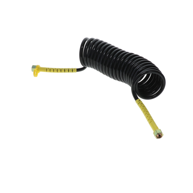 AC0005YT TUV Air Coil - 4m - Black with Yellow Tails - 2xM18F