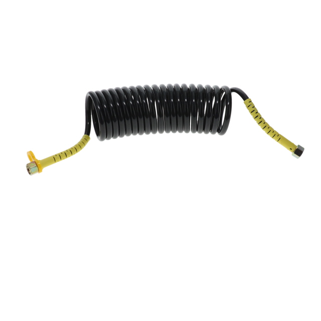 DIN Air Coil - 4m - Black with Yellow Tails - 2xM18F