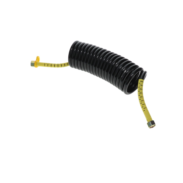 AC0005YU DIN Air Coil - 4m - Black with Yellow Tails - 2xM18F