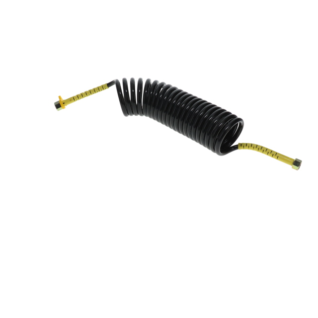 AC0007YT TUV Air Coil - 4.5m - Black with Yellow Tails - 2xM18F