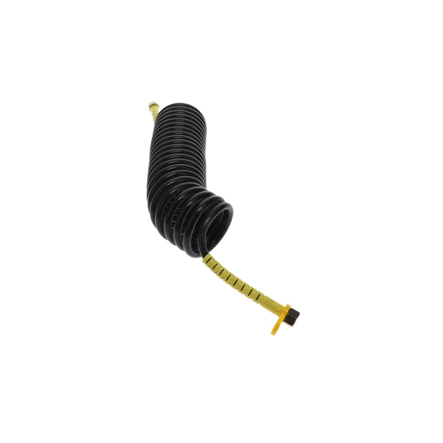 AC0007YT TUV Air Coil - 4.5m - Black with Yellow Tails - 2xM18F