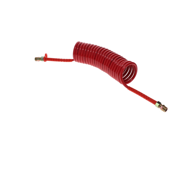 AC0008RU DIN Air Coil - 4.5m - Red With Red Tails - 2xM18F & 2xR1/2"