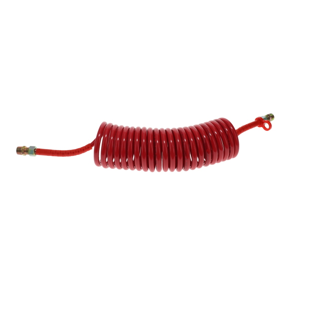 AC0008RU DIN Air Coil - 4.5m - Red With Red Tails - 2xM18F & 2xR1/2"