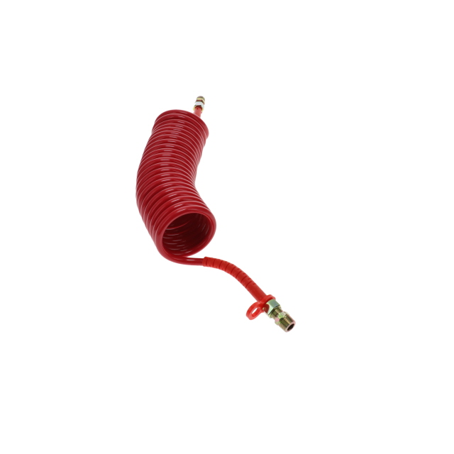 AC0008RU DIN Air Coil - 4.5m - Red With Red Tails - 2xM18F & 2xR1/2"