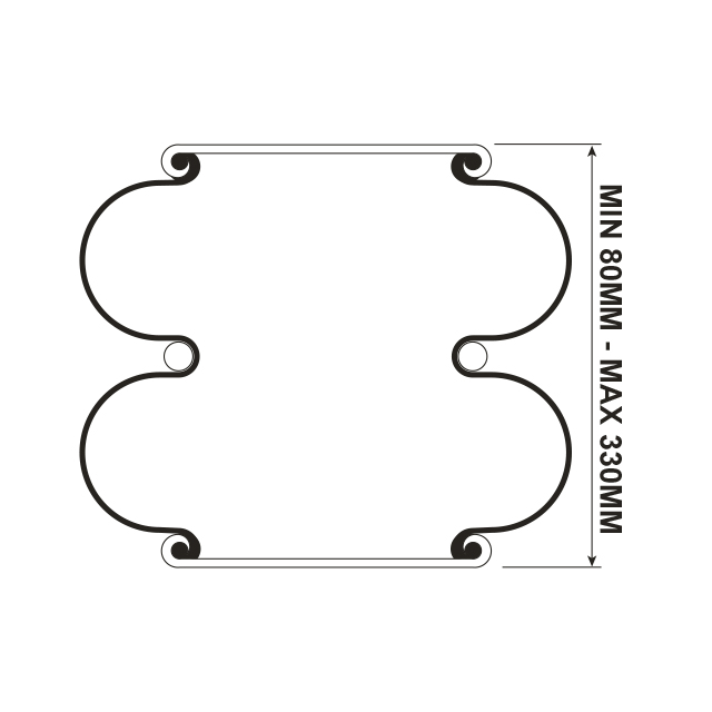 DOUBLE CONVOLUTED (ASK064) M22 AIRSPRING ASSY M8