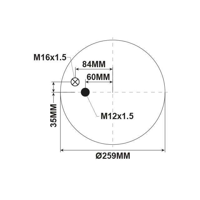 AS0063 AIRSPRING ASSY (ASK233) STEEL PISTON MAN