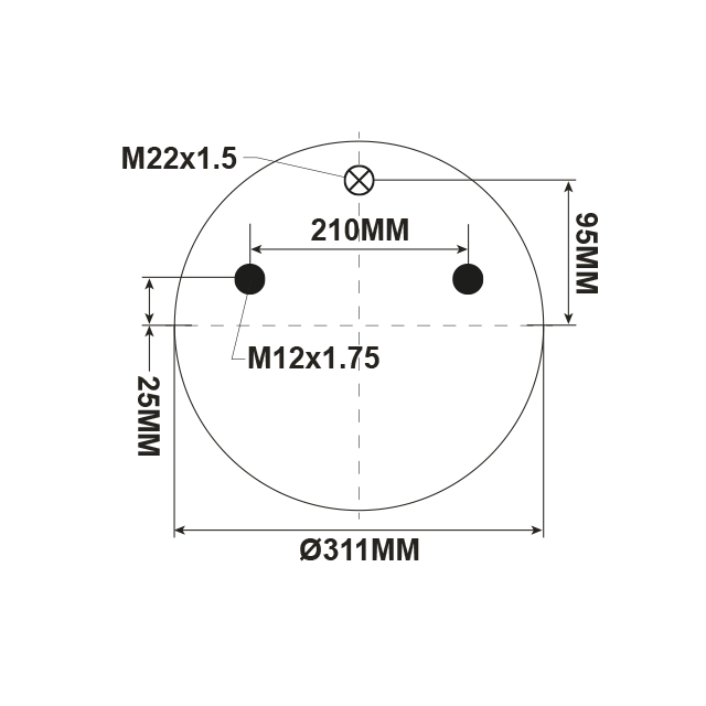 AS0064 AIRSPRING ASSY (ASK020) 36-1 STEEL PISTON BPW