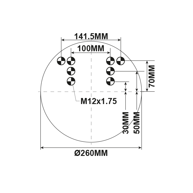 AS0085 AIRSPRING ASSY (ASK002) MULTIDRILLED BASE  WW MERCEDES