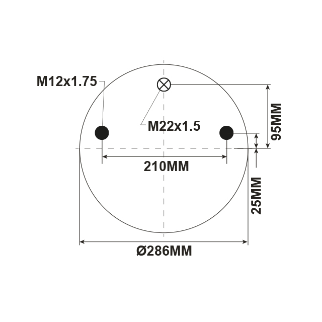 AS0086 AIRSPRING ASSY (ASK002 ) MULTIDRILLED BASE  WW MERCEDES