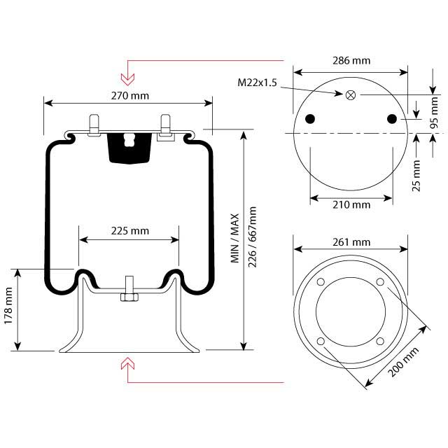 AIRSPRING ASSY (ASK008) PLASTIC PISTON SAF