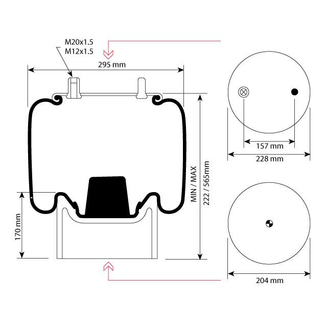 AIRSPRING ASSY (ASK044) PLASTIC PISTON SMB